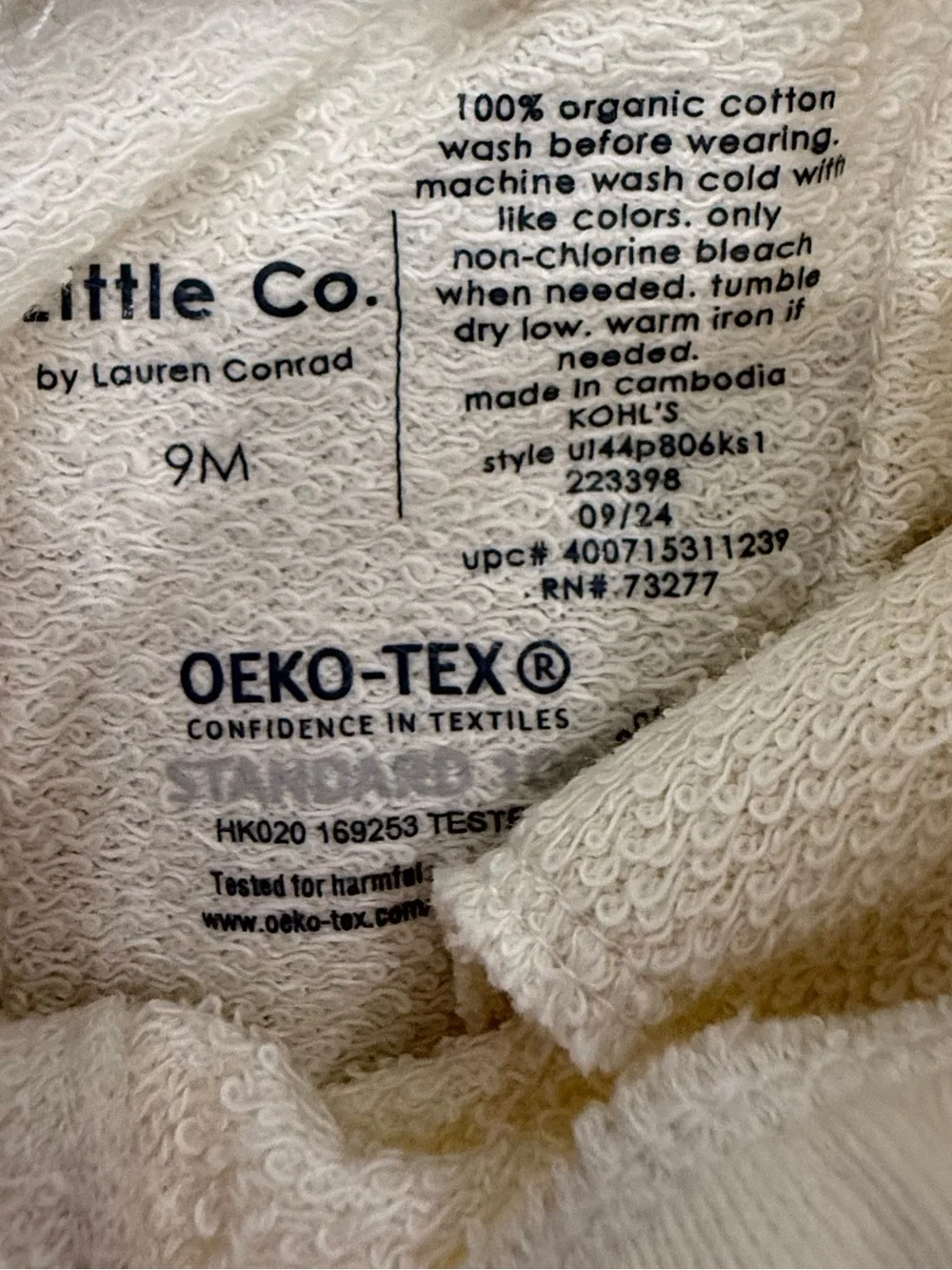 NWT Little Co. Lauren Conrad Hooded Baby Sweatshirt & Pants Set